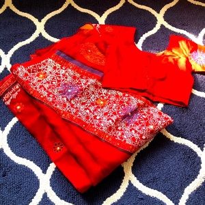 Bangladeshi Tissue Saree with Matching Blouse